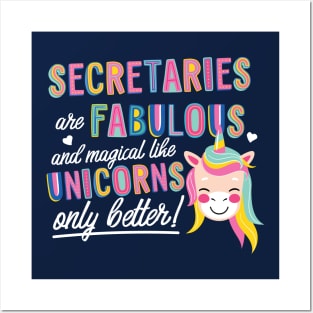 Secretaries are like Unicorns Gift Idea Posters and Art